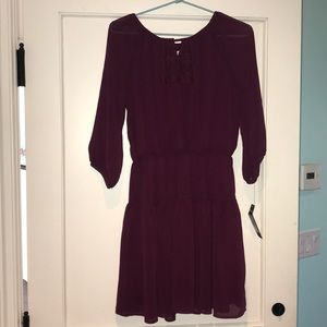 NWT Ella Moss Maroon Long-Sleeved Dress
